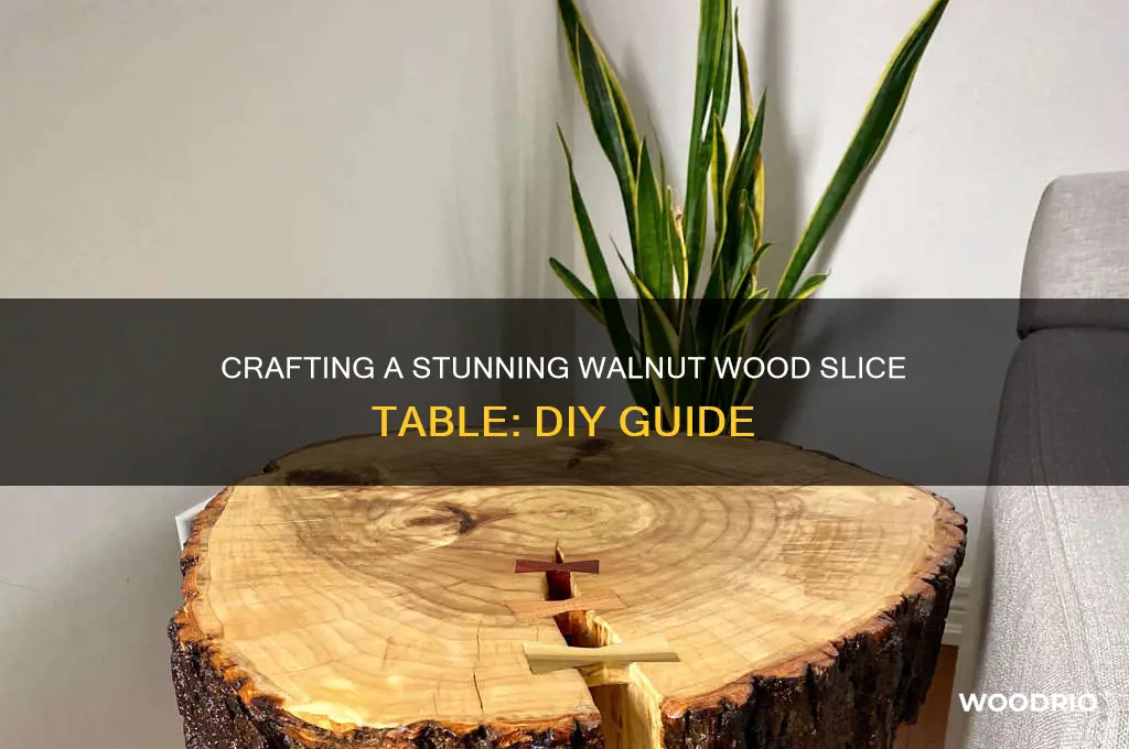 how to make a walnut wood slice into a table