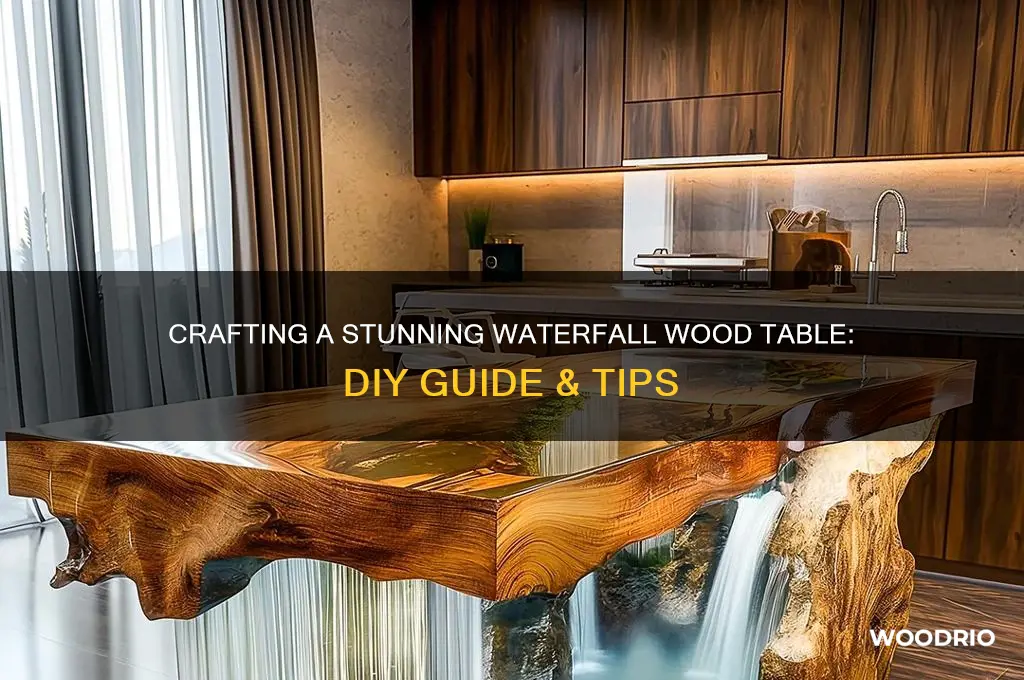 how to make a waterfall wood table