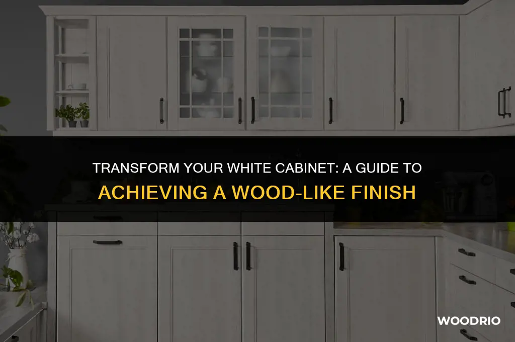 how to make a white cabinet look like wood