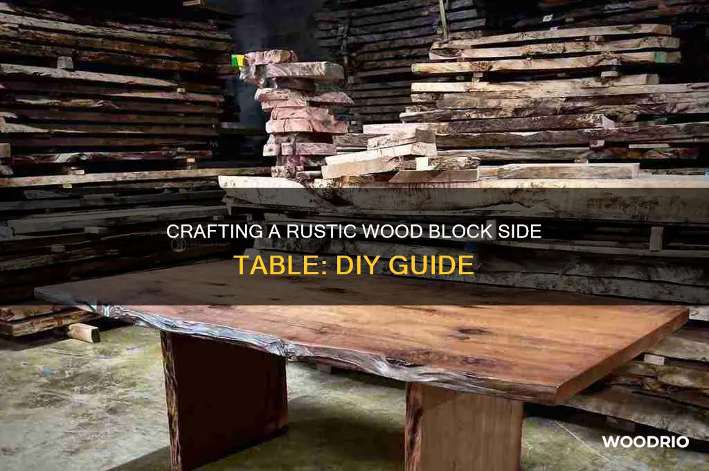 how to make a wood block side table