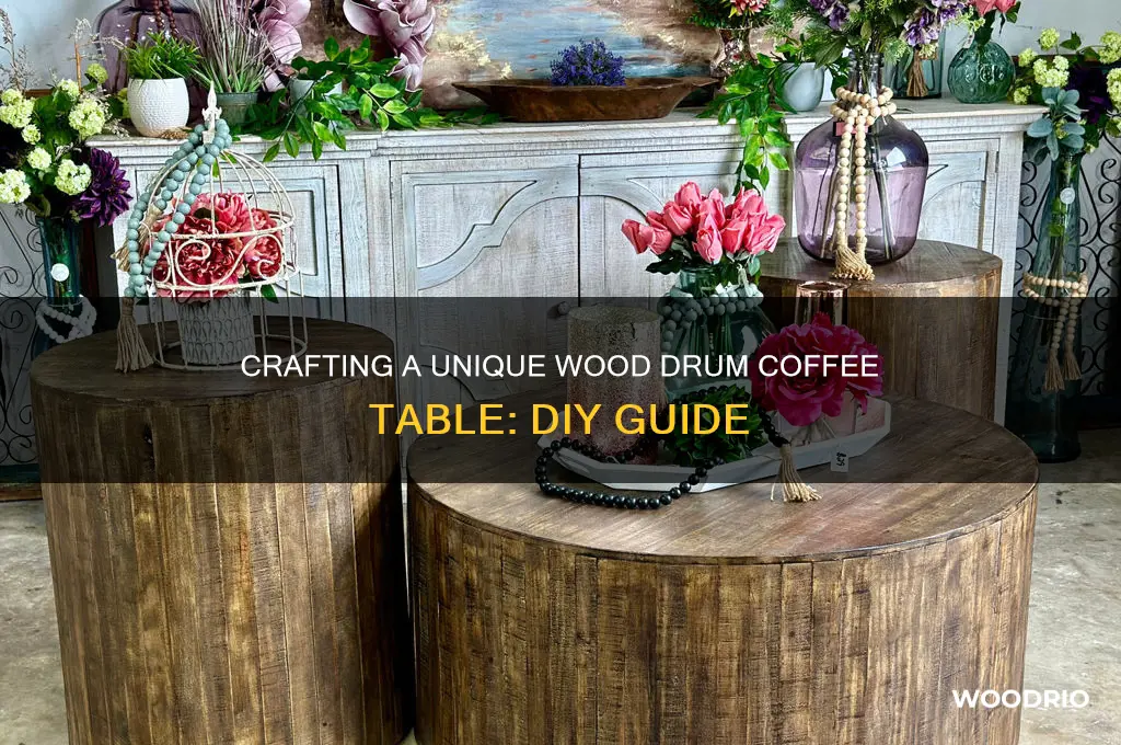 how to make a wood drum coffee table