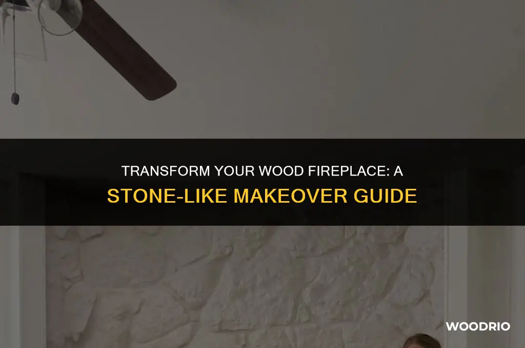 how to make a wood fireplace look like stone