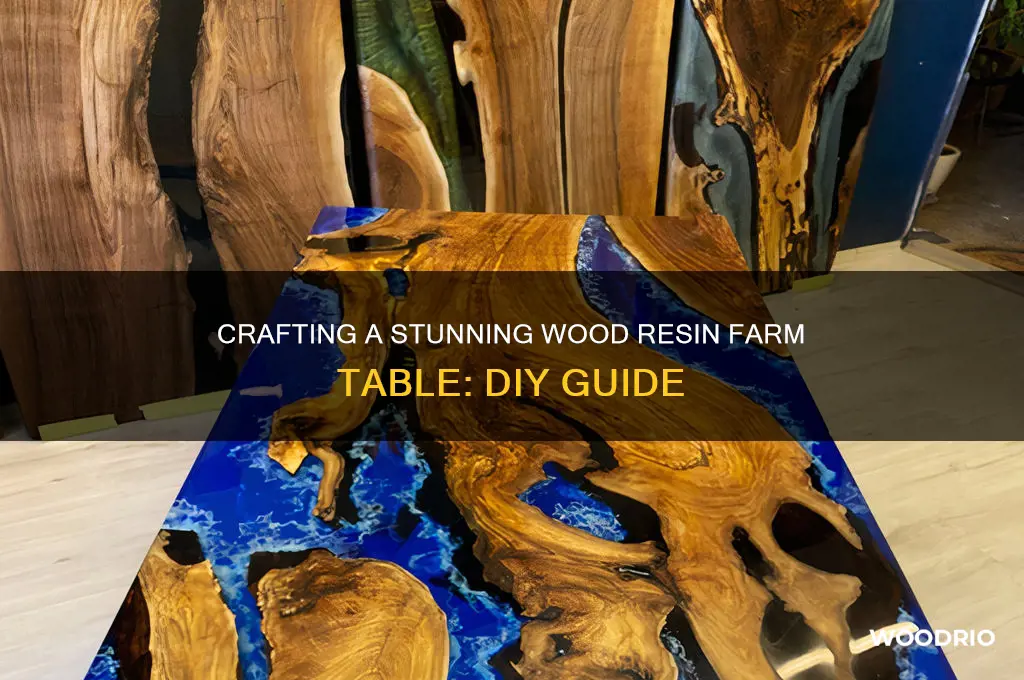 how to make a wood resin farm table