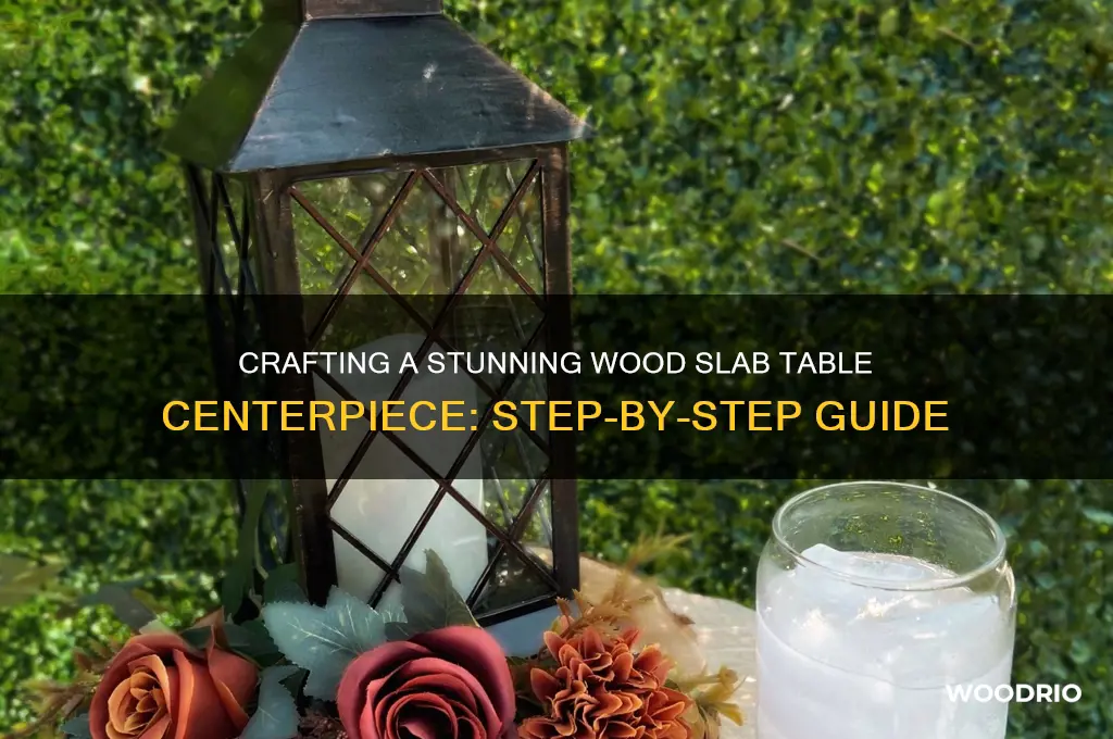 how to make a wood slab table centerpiece