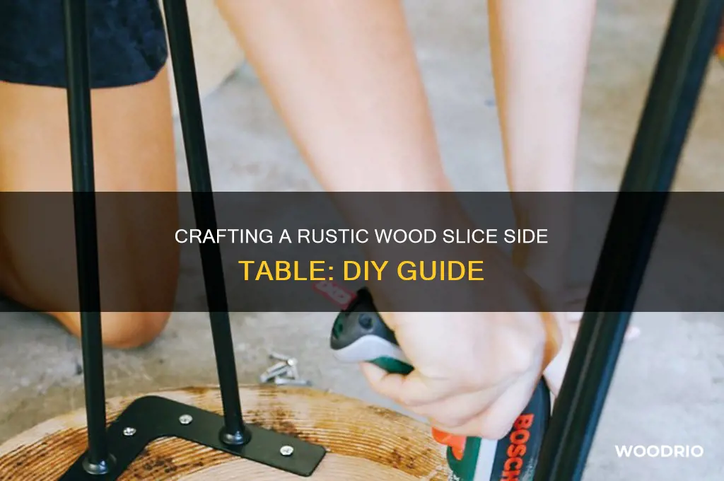 how to make a wood slice side table