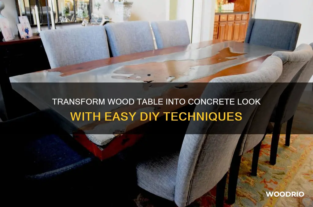 how to make a wood table look like concrete