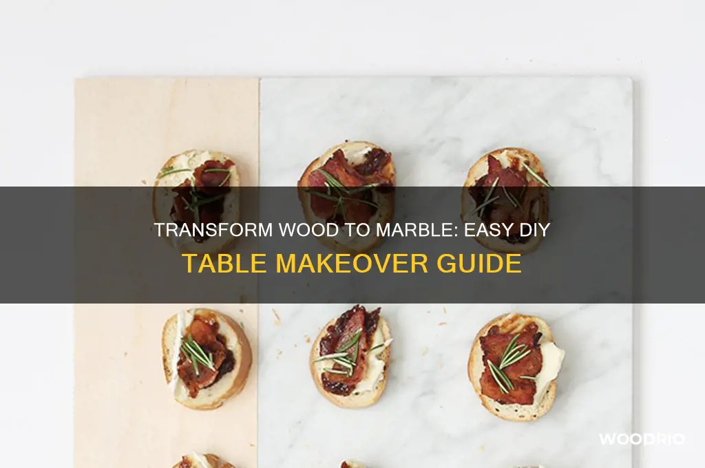 how to make a wood table look like marble