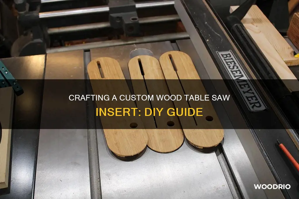 how to make a wood table saw insert
