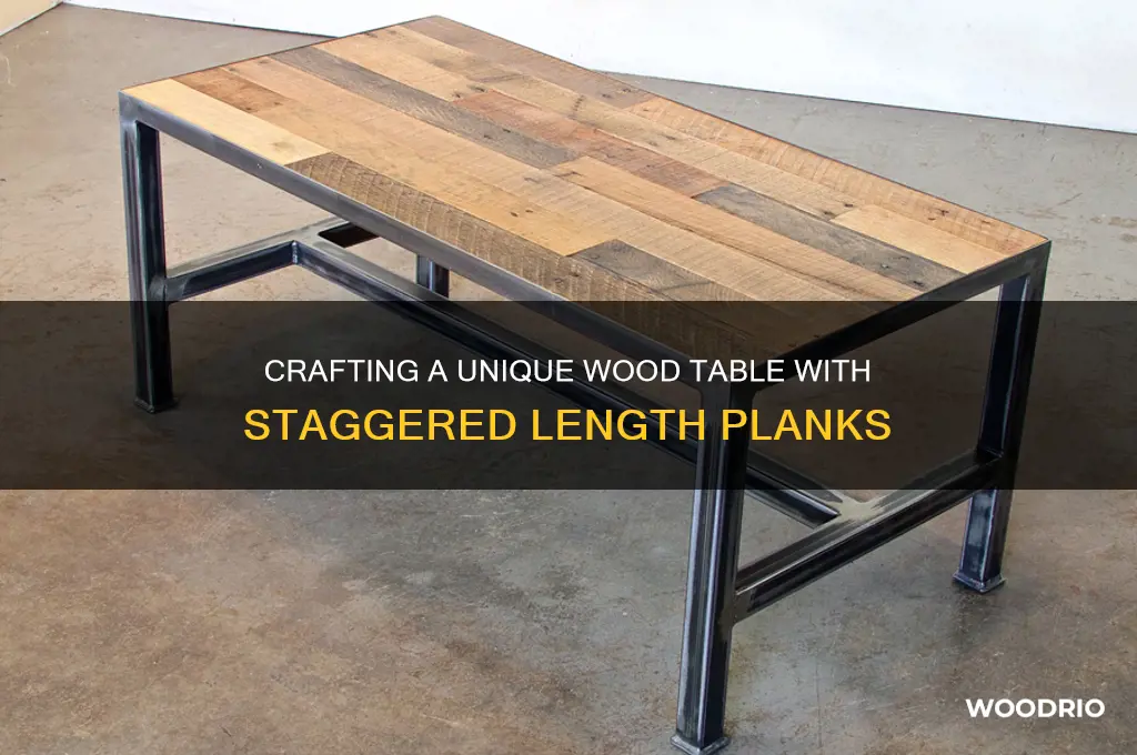 how to make a wood table with staggered length