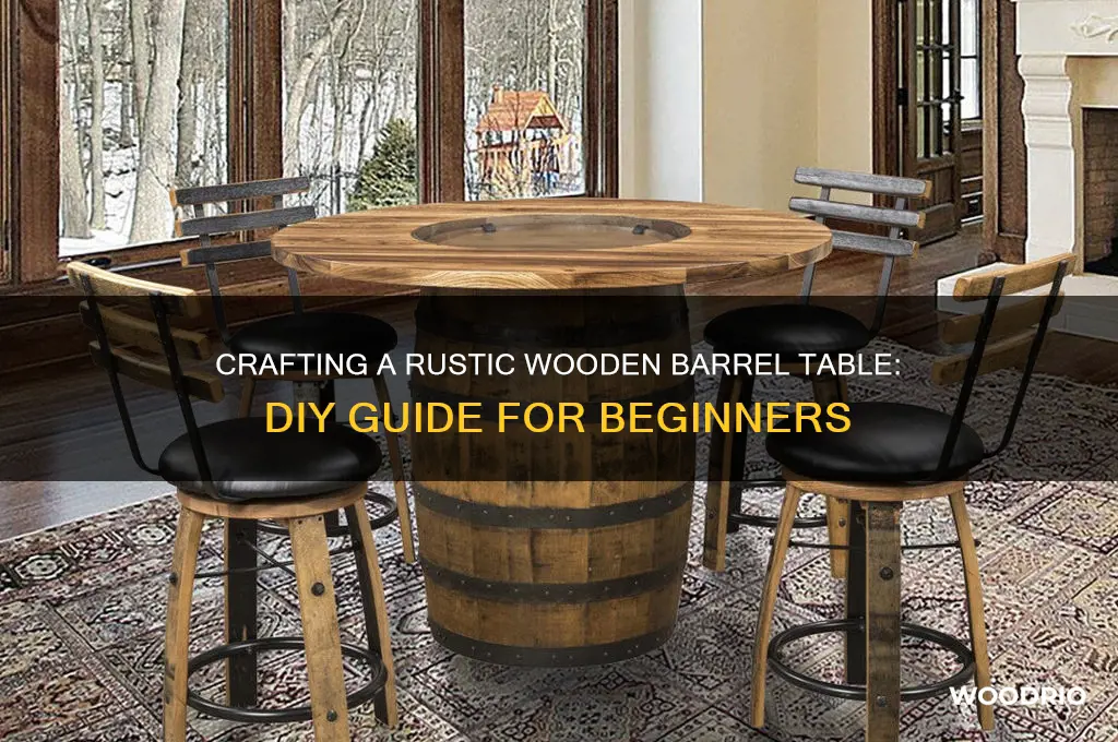 how to make a wooden barrel table