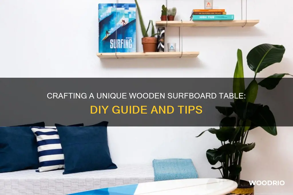 how to make a wooden surfboard table