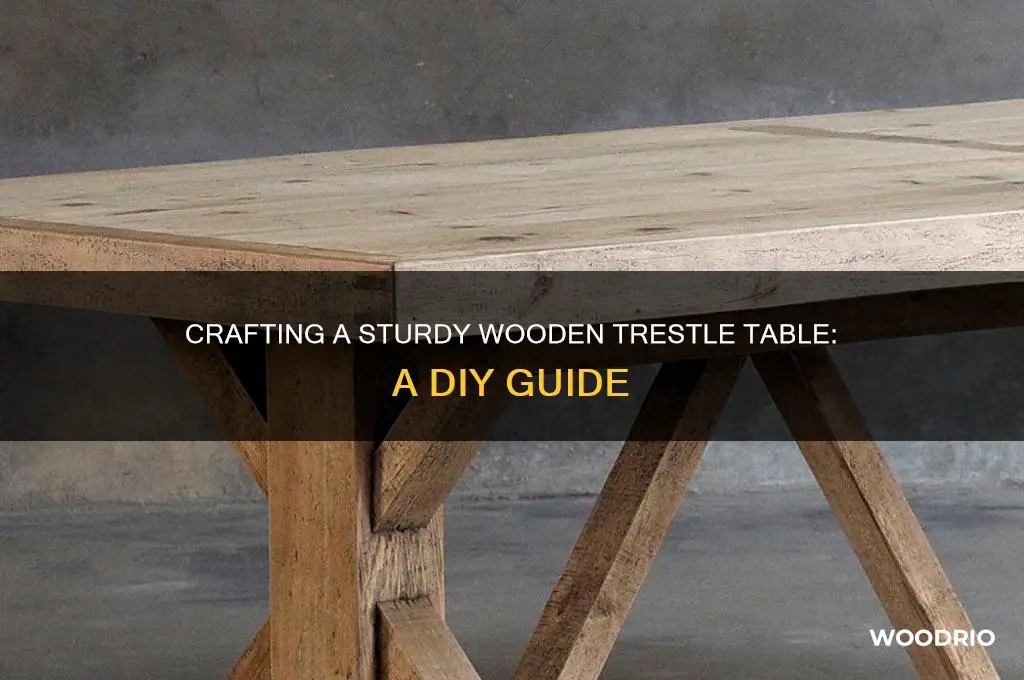 how to make a wooden trestle table