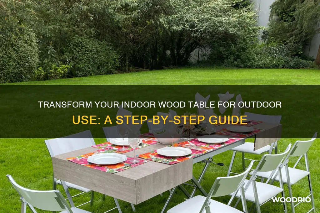 how to make an indoor wood table an outdoor table