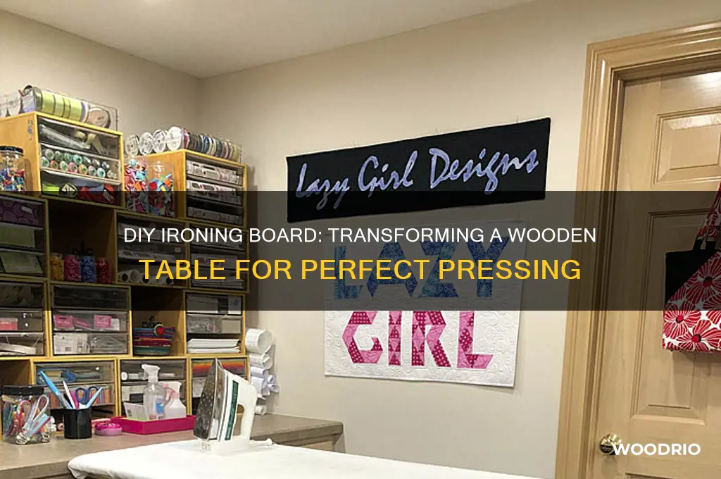 how to make an ironing board from a wooden table