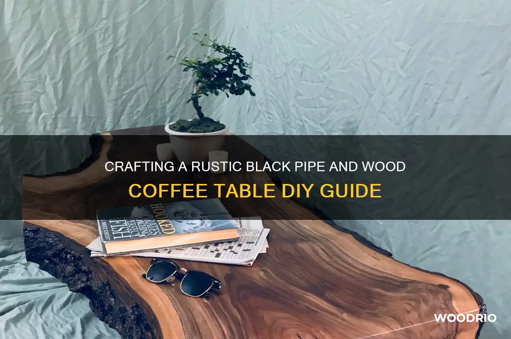 how to make black pipe and wood coffee table