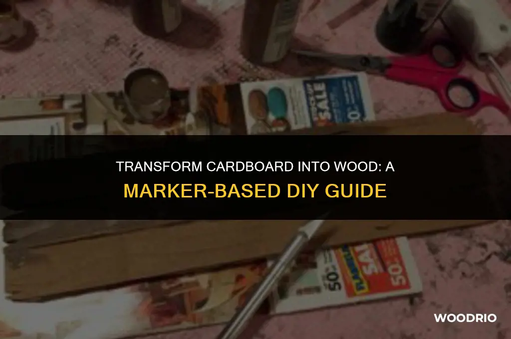 how to make cardboard look like wood with markers