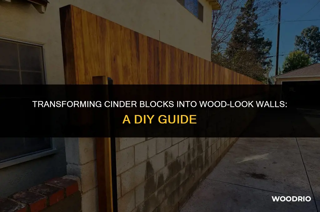 how to make cinder block look like wood walls