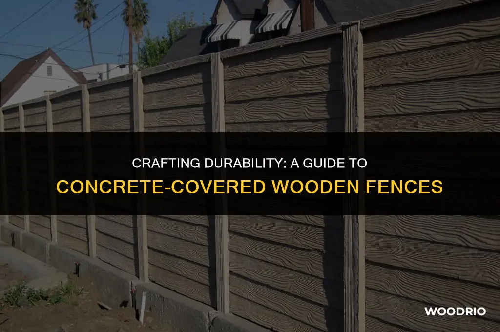 how to make concrete covered wooden fence