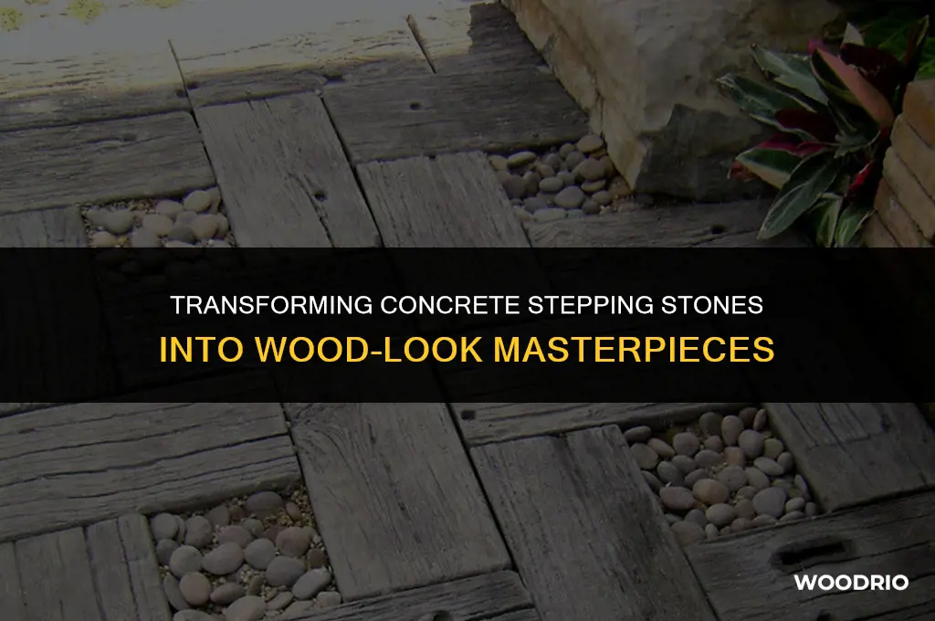 how to make concrete stepping stones look like wood