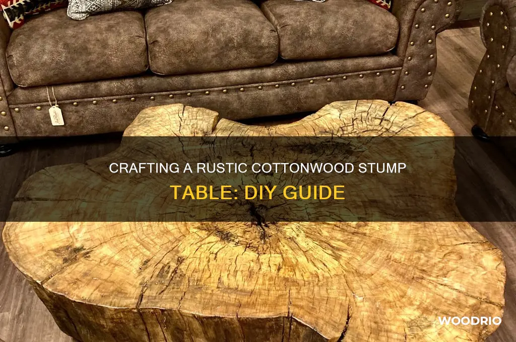 how to make cotton wood stump table