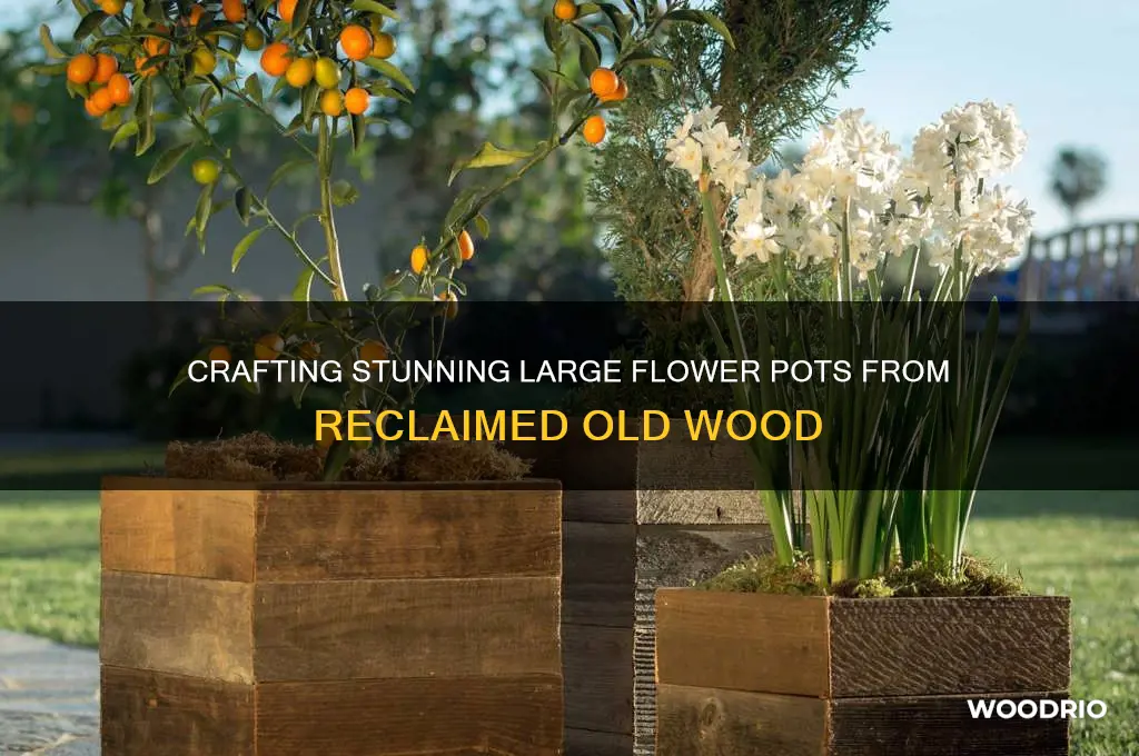 how to make large flower pots with old wood
