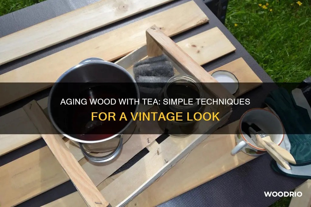 how to make new wood look old with tea