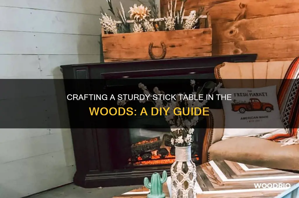 how to make stick table in woods