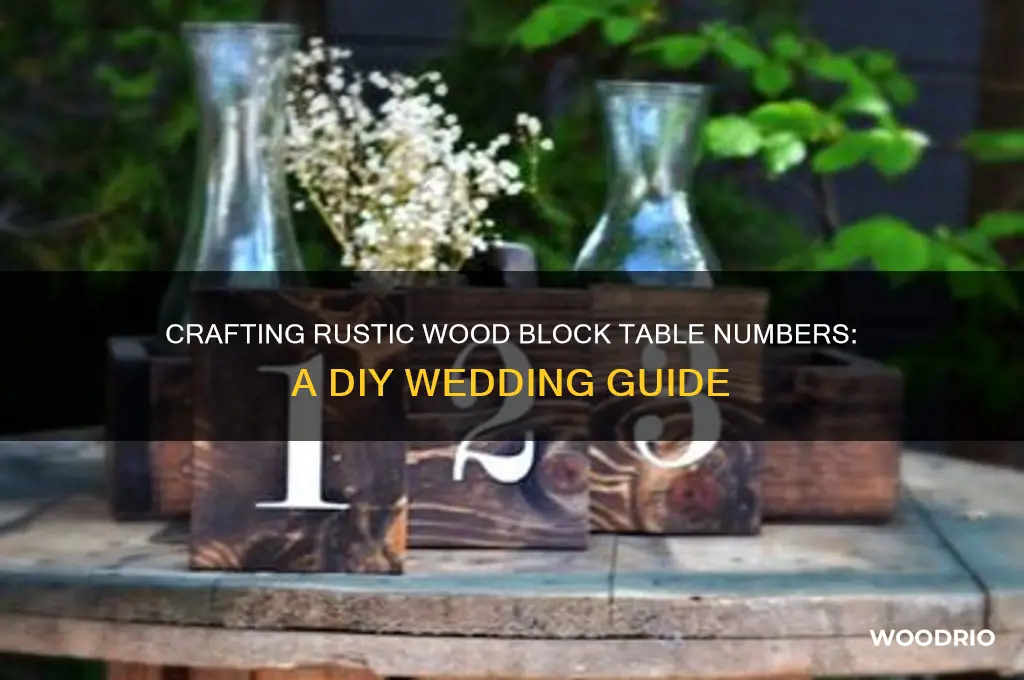 how to make wood block table numbers