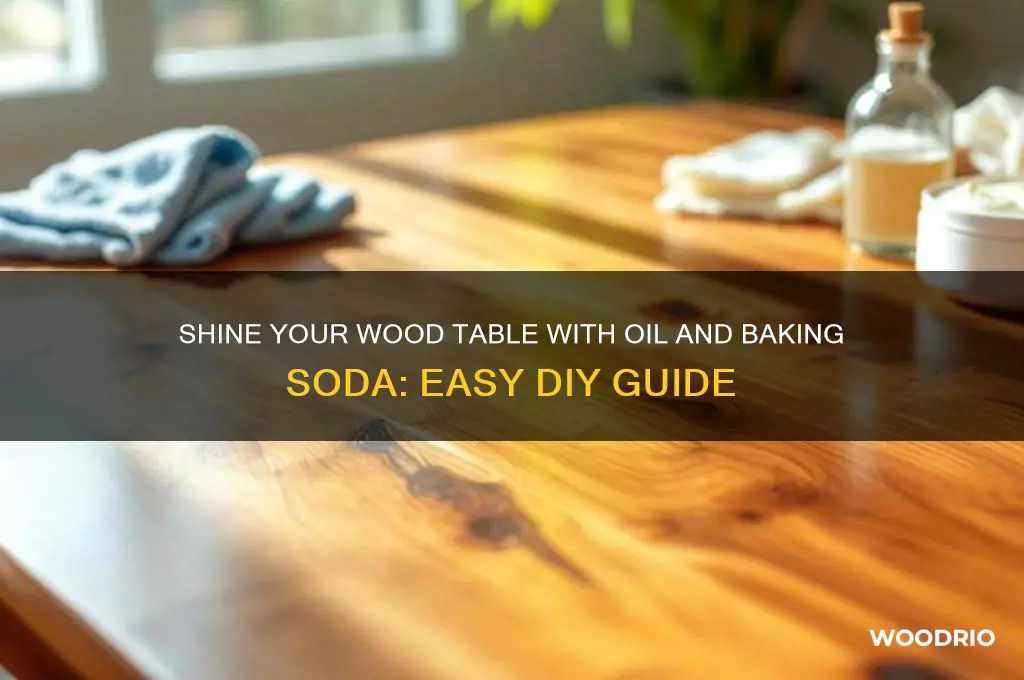 how to make wood table shine oil and baking soda