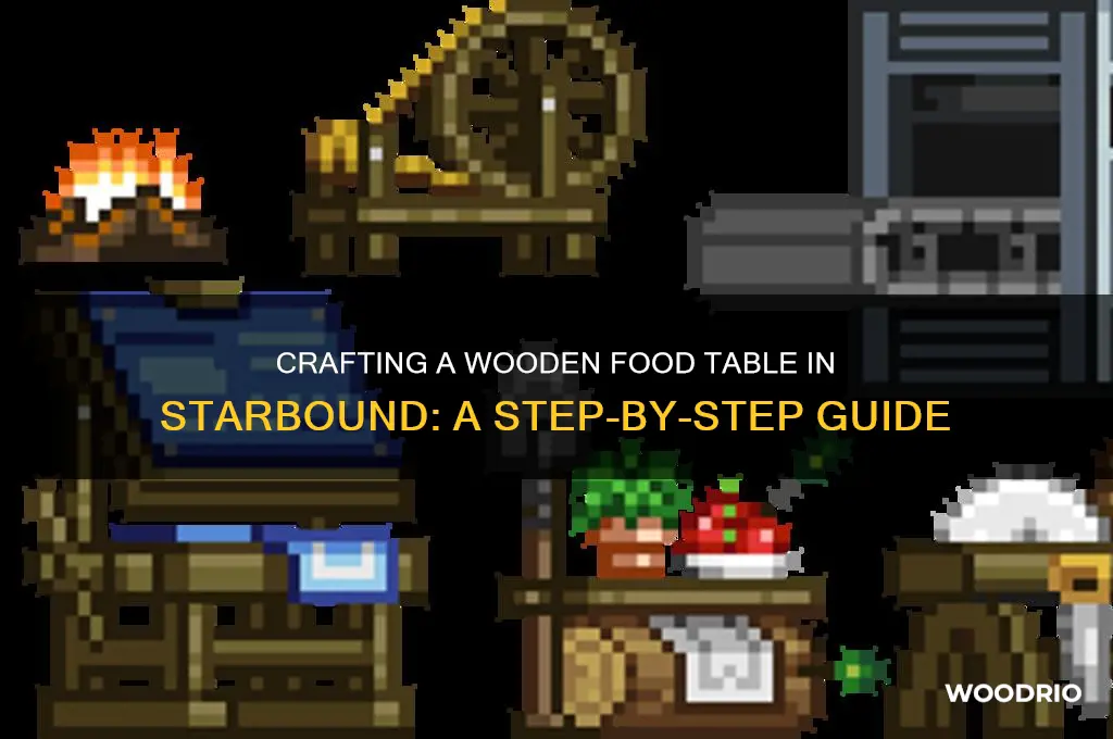 how to make wooden food table in starbound