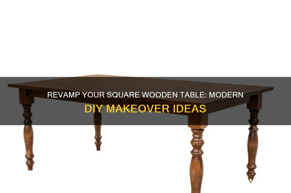 how to modernize square wooden table
