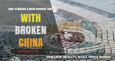 Transform Your Wood Table: Mosaic Art with Broken China Outdoors