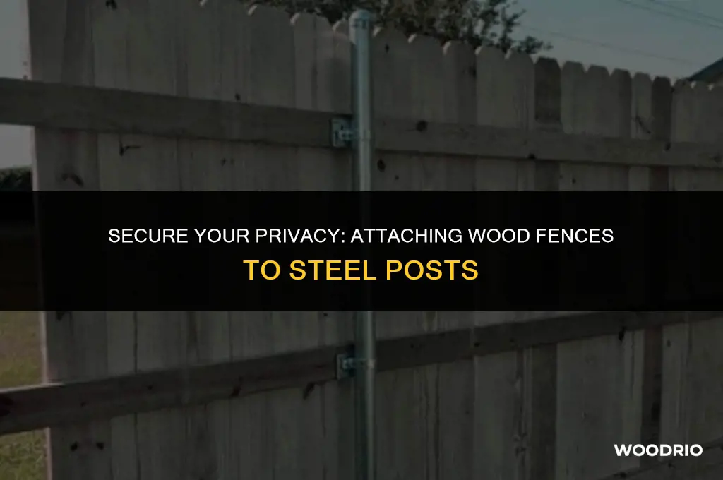 how to mount wood fence to steel posts