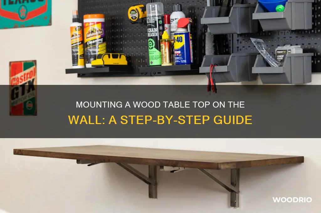 how to mounted a wood table top on wall