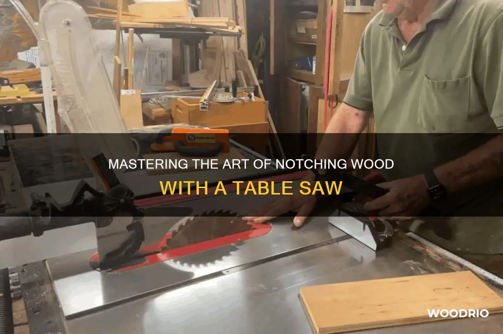how to notch middle of wood with table saw
