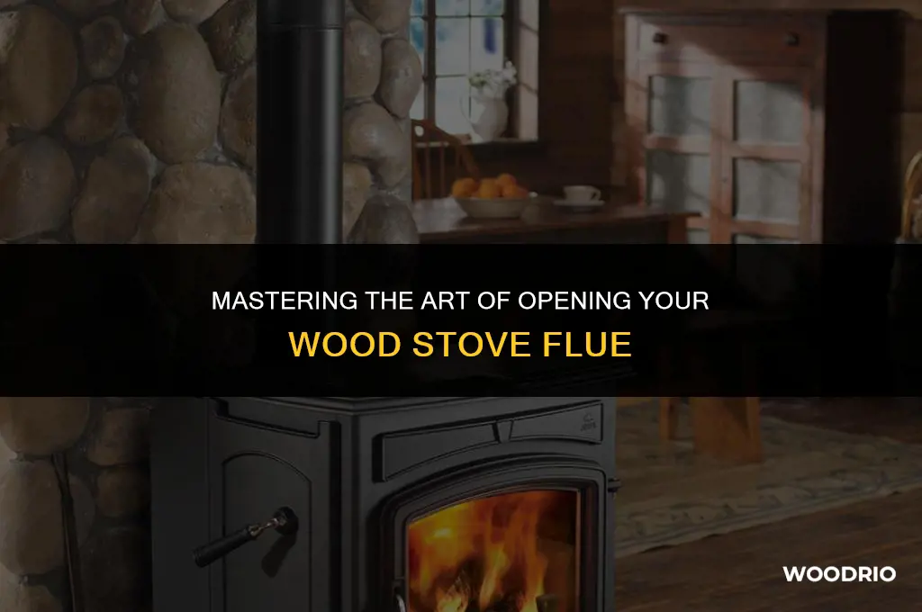 how to open flue on wood burning stove