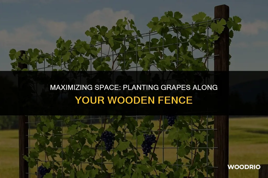 how to plant grapes along a wood fence