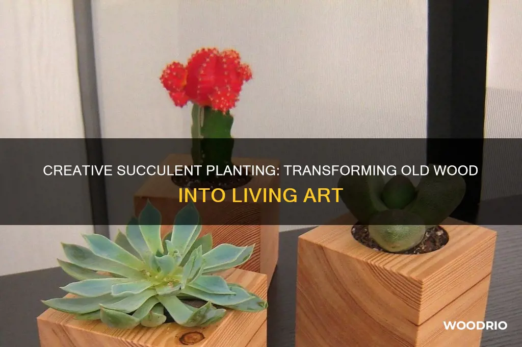 how to plant succulents in old peice of wood