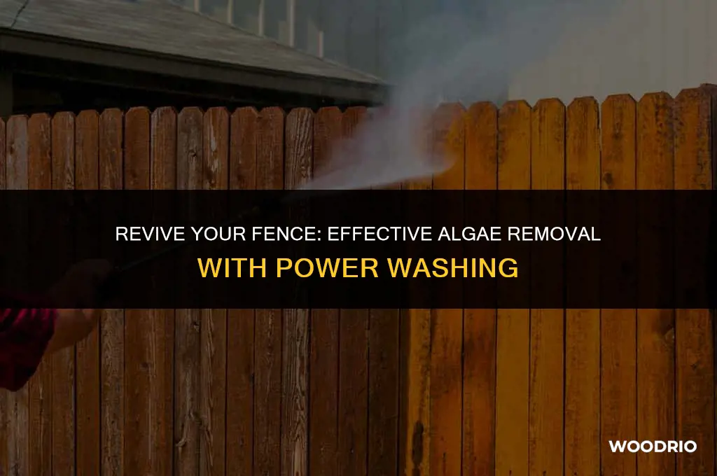 how to power wash algae from a wooden fence