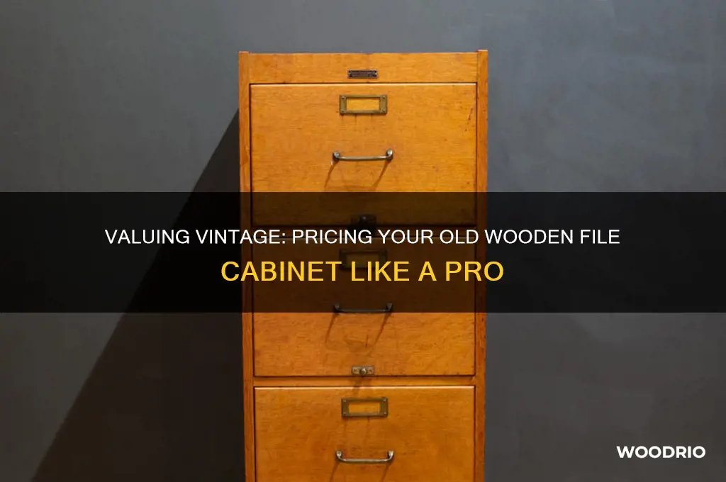 how to price old wooden file cabinet