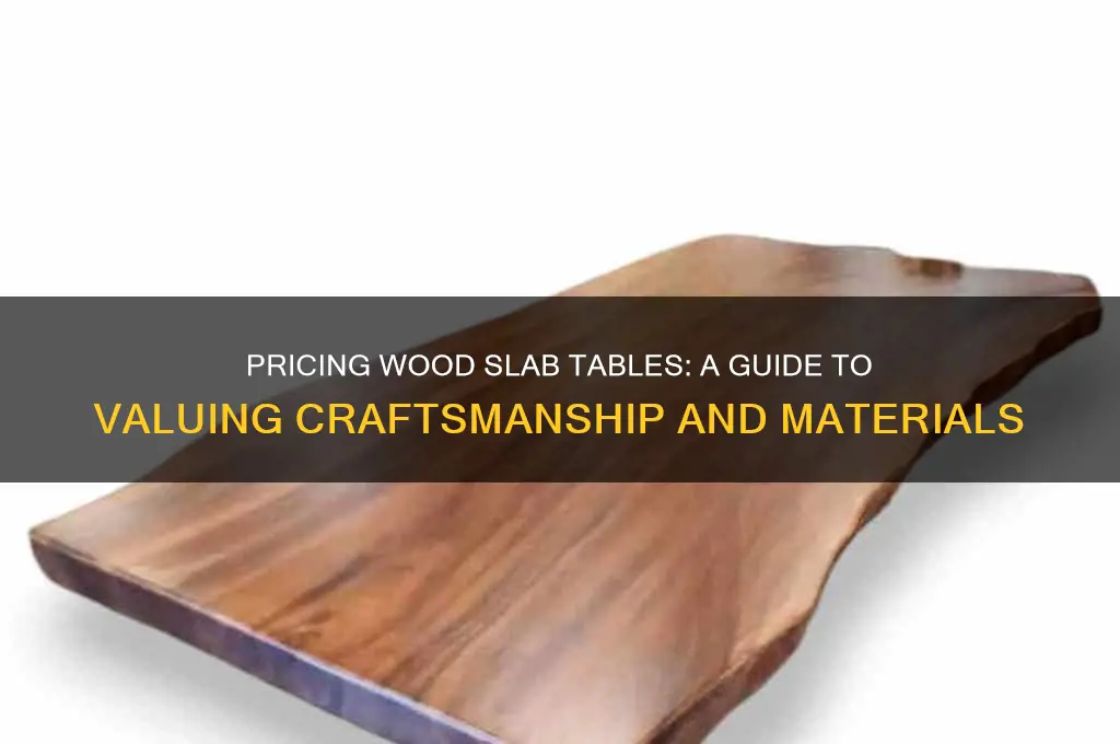 how to price wood slab tables