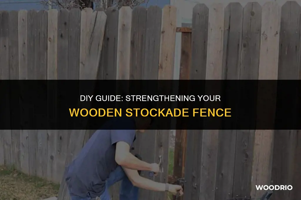 how to prop up wooden stockade fence