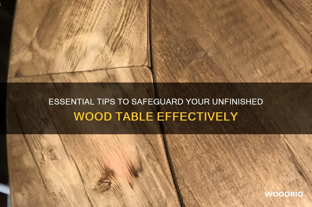 how to protect unfinished wood table
