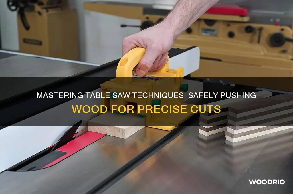 how to push wood through a table saw