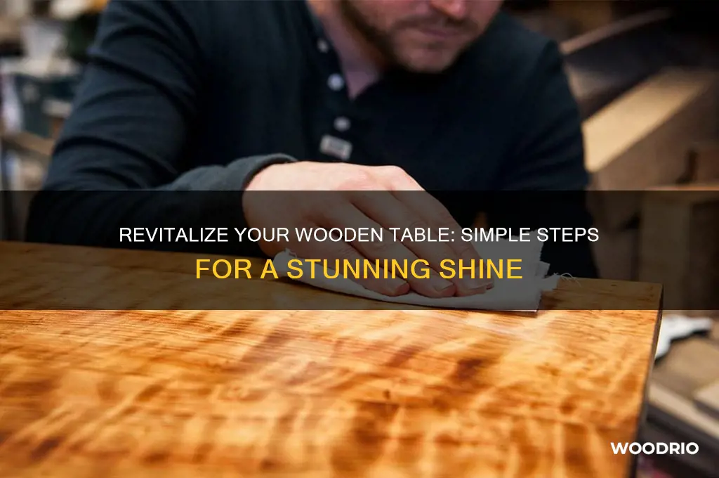 how to put a shine on wooden table