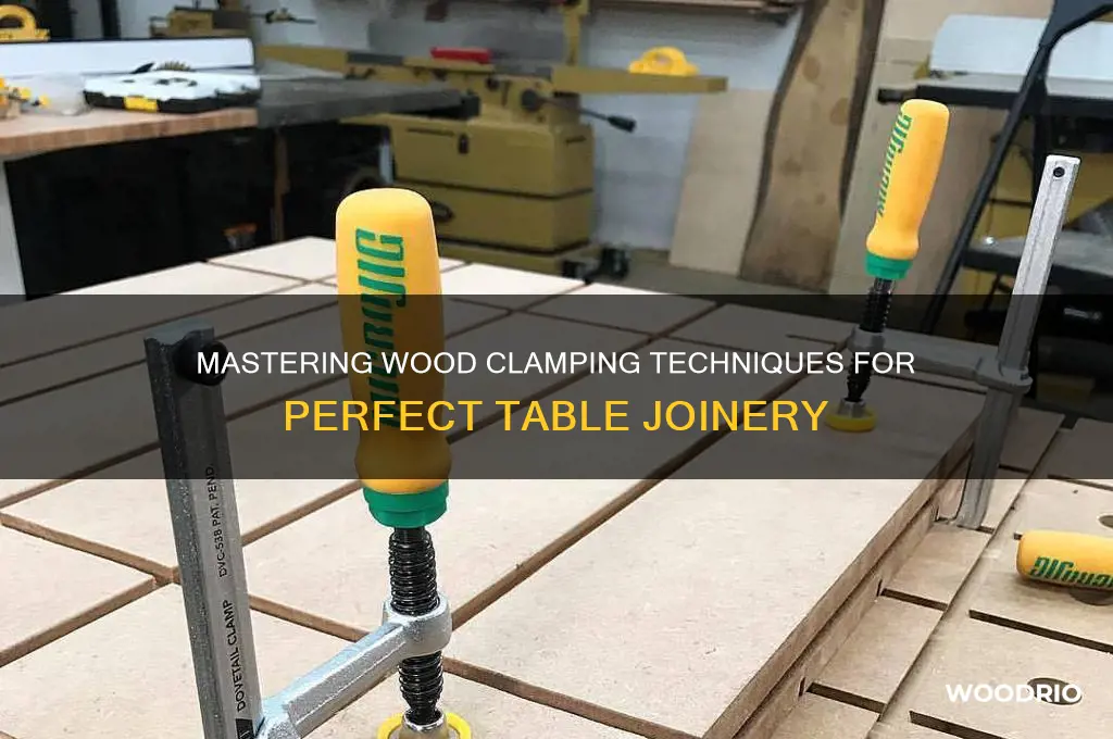 how to put clamps on wood fpr table to