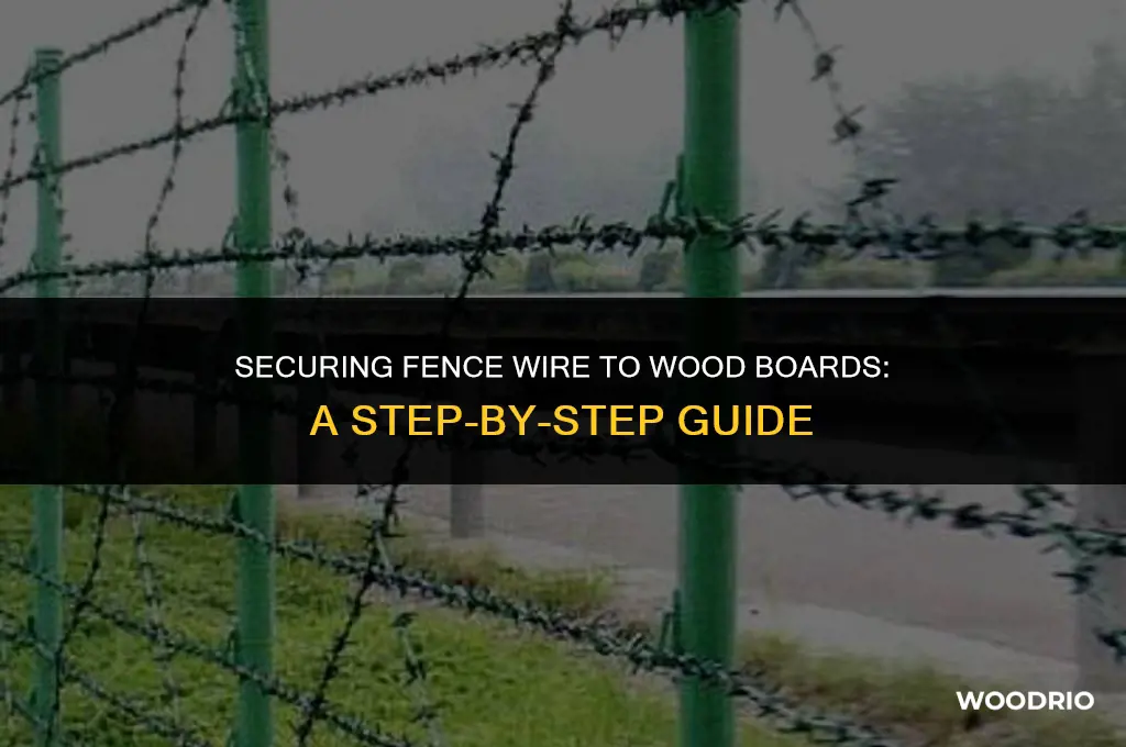 how to put of fence wire to wood board