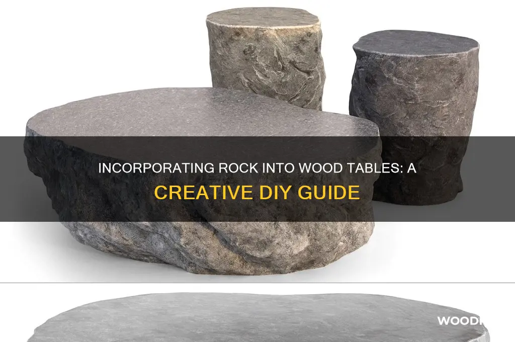 how to put rock into a wood table