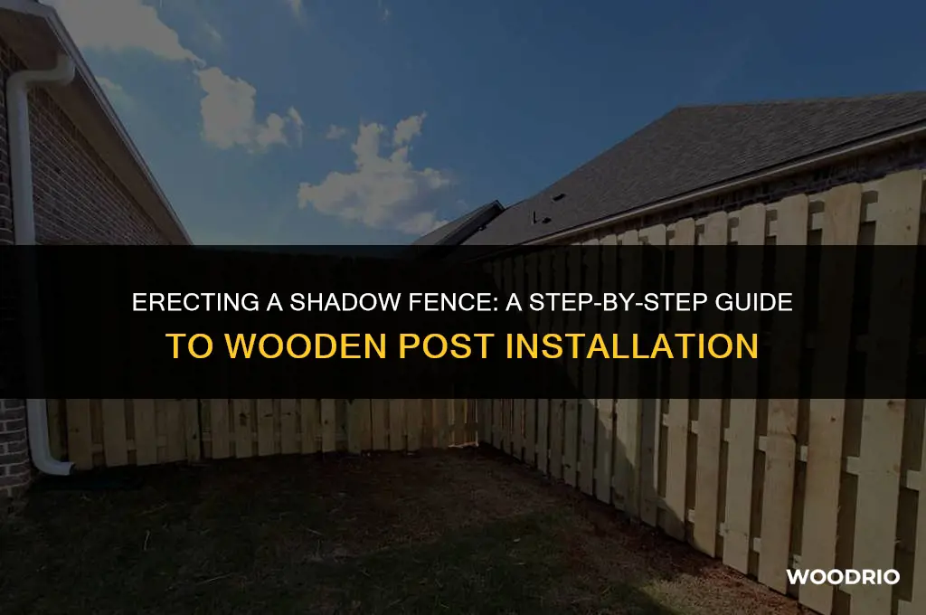 how to put up a shadow fence with wooden posts