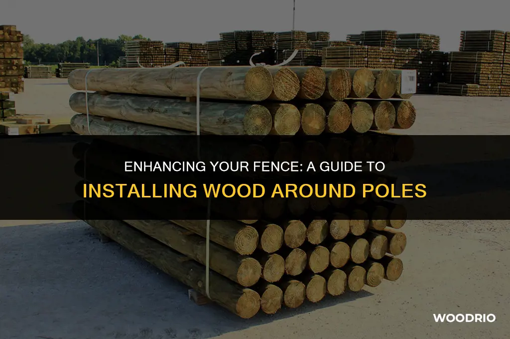 how to put wood around fence pole